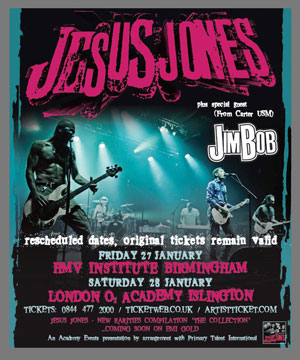 Jesus Jones 2012 January Tour poster