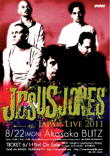 2011 Jesus Jones Tokyo Japan gig poster