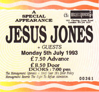 Jesus Jones live 5th July 1993 Marquee