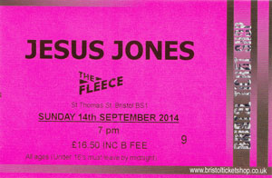 Ticket stub Jesus Jones 14/09/2014