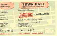 Middlesborough Town Hall 17th February 1991