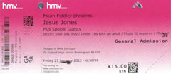 Jesus Jones ticket 27 January 2012