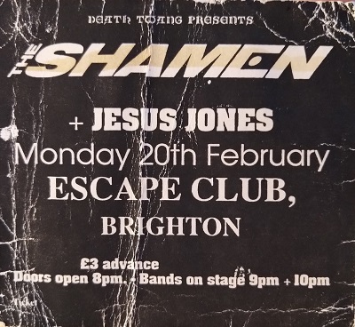 Flyer 20 February 1989 Escape Club Brighton