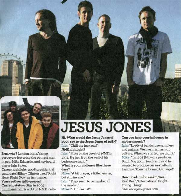 Scan: NME Interview with Jesus Jones January 2009