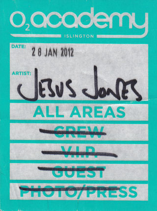 2012 Jesus Jones tour pass