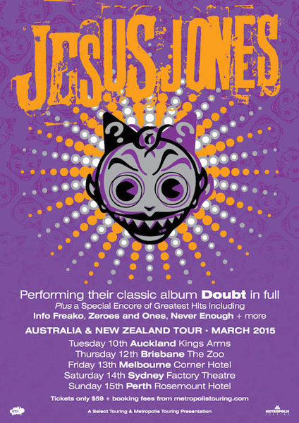 Jesus Jones Down Under Tour poster March 2015