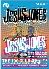 Jesus Jones gig poster 100 Club London 29 June 2015