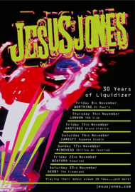 Jesus Jones gig poster - Liquidizer Tour November 2019