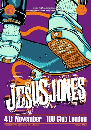 Jesus Jones gig poster 100 Club 4th November 2021