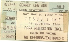 Jesus Jones Ticket Stub 9th May 1992