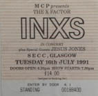 16th July 1991 Glasgow SECC Supporting INXS