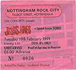 Nottingham Rock City 19th February 1991