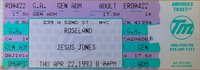 22nd April 1993 Roseland Ballroom New York, USA