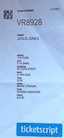 Jesus Jones gig ticket 27 May 2016 The Horn